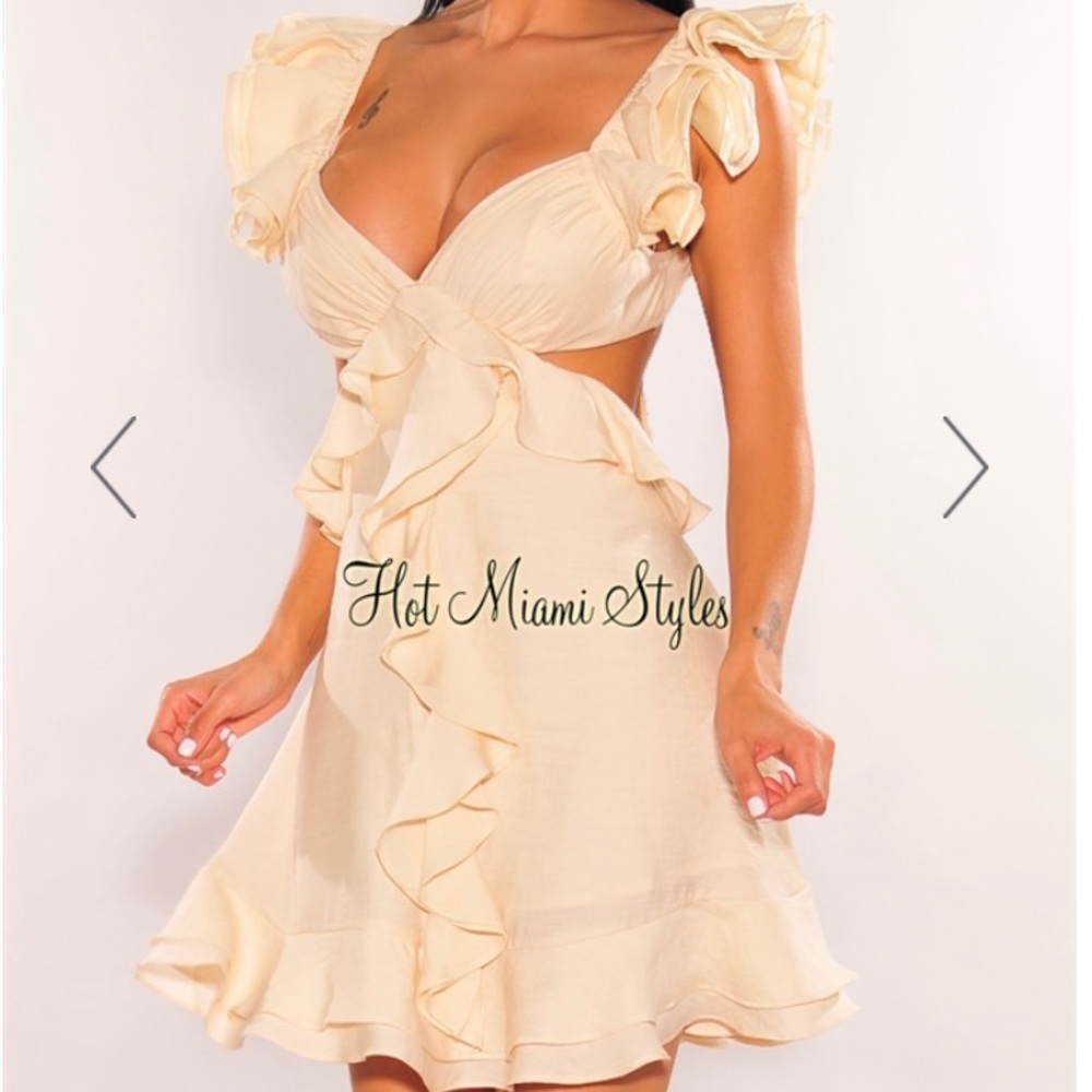 Cream midi dress